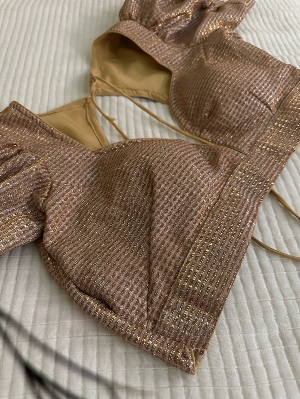 Shimmery Rose Gold Saree blouse